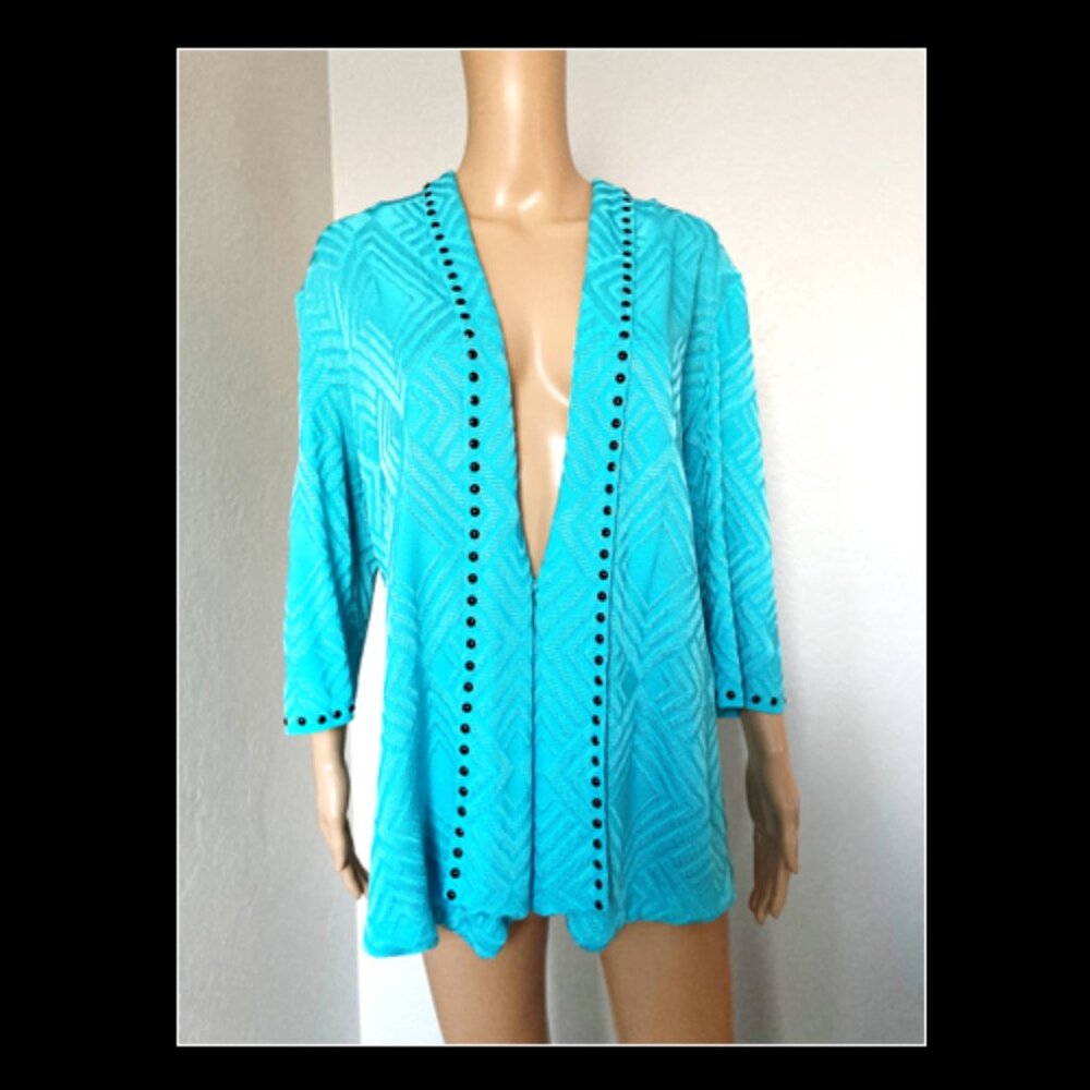 Ming Wang Aqua Jacket Extra Large XL